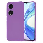 Husa pentru  Honor X7b Liquid Silicone, subțire, captusita cu microfibra, anti amprentă, protectie cameră foto, mov