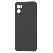 Husa pentru  Motorola Moto E22, E22i Liquid Silicone, subțire, captusita cu microfibra, anti amprentă, protectie cameră foto, negru