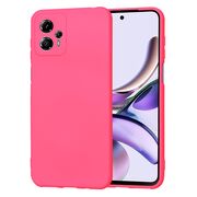 Husa pentru  Motorola Moto G13 Liquid Silicone, subțire, captusita cu microfibra, anti amprentă, protectie cameră foto, fucsia
