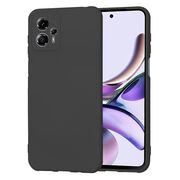 Husa pentru  Motorola Moto G13 Liquid Silicone, subțire, captusita cu microfibra, anti amprentă, protectie cameră foto, negru