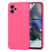 Husa pentru  Motorola Moto G23 Liquid Silicone, subțire, captusita cu microfibra, anti amprentă, protectie cameră foto, fucsia