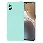 Husa pentru  Motorola Moto G32 Liquid Silicone, subțire, captusita cu microfibra, anti amprentă, protectie cameră foto, turcoaz
