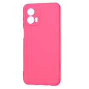 Husa pentru  Motorola Moto G53 Liquid Silicone, subțire, captusita cu microfibra, anti amprentă, protectie cameră foto, fucsia
