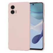 Husa pentru  Motorola Moto G53 Liquid Silicone, subțire, captusita cu microfibra, anti amprentă, protectie cameră foto, roz inchis