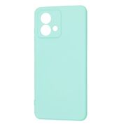 Husa pentru  Motorola Moto G84 Liquid Silicone, subțire, captusita cu microfibra, anti amprentă, protectie cameră foto, turcoaz