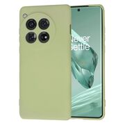 Husa pentru  OnePlus 12 Liquid Silicone, subțire, captusita cu microfibra, anti amprentă, protectie cameră foto, verde