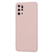 Husa pentru  Samsung Galaxy S20 Plus Liquid Silicone, subțire, captusita cu microfibra, anti amprentă, protectie cameră foto, roz inchis