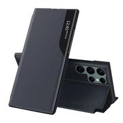 Husa pentru  Samsung Galaxy S22 Ultra 5G tip carte, Smart View, albastru