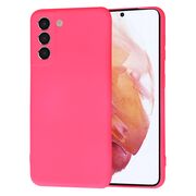 Husa pentru Samsung Galaxy S21  Liquid Silicone, subțire, captusita cu microfibra, anti amprentă, protectie cameră foto, fucsia