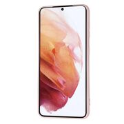 Husa pentru Samsung Galaxy S21  Liquid Silicone, subțire, captusita cu microfibra, anti amprentă, protectie cameră foto, roz inchis