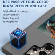 Husa pentru Samsung Galaxy S24 Ultra, DIY customizabil cu ecran E-ink, NFC Photo Display, negru