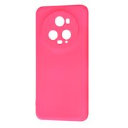 Husa pentru  Honor Magic 5 Pro Liquid Silicone, subțire, captusita cu microfibra, anti amprentă, protectie cameră foto, fucsia