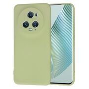 Husa pentru  Honor Magic 5 Pro Liquid Silicone, subțire, captusita cu microfibra, anti amprentă, protectie cameră foto, verde