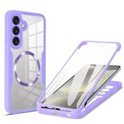 Pachet 360: Husa cu folie integrata pentru  Samsung Galaxy S22 5G cu MagSafe Cover360 fata / spate - mov