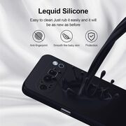 Husa pentru  Google Pixel 9 Pro Liquid Silicone, subțire, captusita cu microfibra, anti amprentă, protectie cameră foto, negru