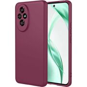 Husa pentru  Honor 200 Liquid Silicone, subțire, captusita cu microfibra, anti amprentă, protectie cameră foto, bordeaux