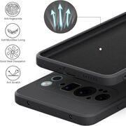 Husa pentru  Google Pixel 9 Pro XL Liquid Silicone, subțire, captusita cu microfibra, anti amprentă, protectie cameră foto, fucsia