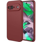 Husa pentru  Google Pixel 9 Liquid Silicone, subțire, captusita cu microfibra, anti amprentă, protectie cameră foto, bordeaux