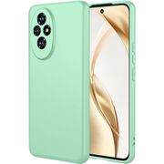 Husa pentru  Honor 200 Liquid Silicone, subțire, captusita cu microfibra, anti amprentă, protectie cameră foto, verde deschis