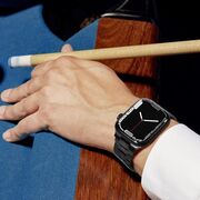 Curea pentru Apple Watch 4, 5, 6, 7, 8, 9, SE, SE2, Ultra, Ultra 2 (42/44/45/49mm) - negru portocaliu