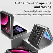 Husa pentru  Motorola Razr 50 Ultra Ring Armor Kickstand Tough Rugged Cover cu protectie camera, negru