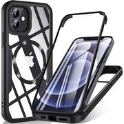 Pachet 360: Husa cu folie integrata pentru iPhone 12 cu MagSafe Cover360 fata / spate - negru