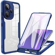 Pachet 360: Husa cu folie integrata pentru  Xiaomi Redmi Note 13 Pro+ Plus 5G Cover360 fata / spate - albastru