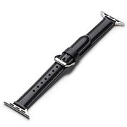 Curea pentru Apple Watch 4, 5, 6, 7, 8, 9, SE, SE2, Ultra, Ultra 2 (38/40/41mm) Leather Slim - negru intens