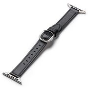 Curea pentru Apple Watch 4, 5, 6, 7, 8, 9, SE, SE2, Ultra, Ultra 2 (38/40/41mm) Leather Slim - negru