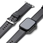Curea pentru Apple Watch 4, 5, 6, 7, 8, 9, SE, SE2, Ultra, Ultra 2 (42/44/45/49mm) Leather - negru