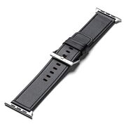Curea pentru Apple Watch 4, 5, 6, 7, 8, 9, SE, SE2, Ultra, Ultra 2 (42/44/45/49mm) Leather - negru intens