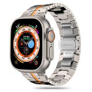 Curea pentru Apple Watch 4, 5, 6, 7, 8, 9, SE, SE2, Ultra, Ultra 2 (42/44/45/49mm) - gri portocaliu