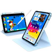 Husa pentru iPad 11 2025, iPad 10 2022 rotativa de tip stand cu functie sleep/wake-up si slot pentru stylus, albastru
