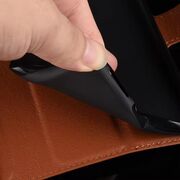 Husa pentru  Samsung Galaxy S24 tip carte cu inchidere magnetica, compartimente pentru carduri si functie stand, maro