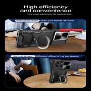 Husa pentru  Honor X6b cu protecție pentru cameră și suport magnetic integrat Ring Shockproof, negru