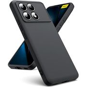 Husa pentru  Poco F6 Pro Liquid Silicone, subțire, captusita cu microfibra, anti amprentă, protectie cameră foto, negru