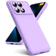 Husa pentru  Poco F6 Pro Liquid Silicone, subțire, captusita cu microfibra, anti amprentă, protectie cameră foto, lavanda