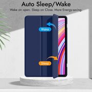Husa pentru Xiaomi Redmi Pad Pro 12.1 Inch Soft Shell cu functie wake-up/sleep si compartiment pentru stylus, tip stand - albastru