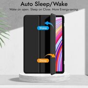 Husa pentru Xiaomi Redmi Pad Pro 12.1 Inch Soft Shell cu functie wake-up/sleep si compartiment pentru stylus, tip stand - negru