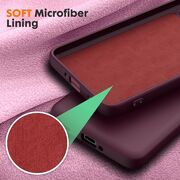 Husa pentru  Poco F6 Pro Liquid Silicone, subțire, captusita cu microfibra, anti amprentă, protectie cameră foto, bordeaux