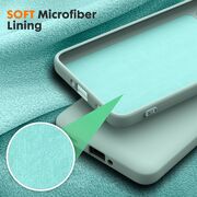 Husa pentru  Poco F6 Pro Liquid Silicone, subțire, captusita cu microfibra, anti amprentă, protectie cameră foto, verde deschis