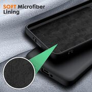 Husa pentru  Poco F6 Pro Liquid Silicone, subțire, captusita cu microfibra, anti amprentă, protectie cameră foto, negru