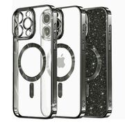 Husa pentru  iPhone 12 Pro cu MagSafe Sparkle Glare Detachable Layer, cu protectie lentile - negru