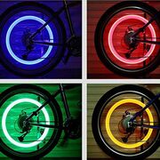 Set 4 Capace pentru Ventil Bicicletă cu LED Luminos, Waterproof,  Firefly Light, Quick Instal, vizibilitate și stil pe timp de noapte, multicolor