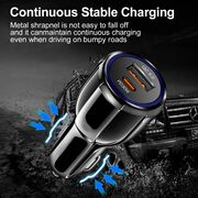 Incarcator auto Universal Fast Charge 60W, Dual Port, 1 x USB QC5.0 30W, 1 x USB Tip-C PD30W, cu detectare inteligenta a incarcarii, iluminat LED, negru