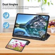 Husa pentru Samsung Galaxy Tab A7 Lite 8.7 inch Soft Shell cu functie wake-up/sleep si compartiment pentru stylus, tip stand - negru