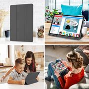 Husa pentru Samsung Galaxy Tab A8 10.5 inch Soft Shell cu functie wake-up/sleep si compartiment pentru stylus, tip stand - mov