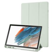 Husa pentru Samsung Galaxy Tab A8 10.5 inch Soft Shell cu functie wake-up/sleep si compartiment pentru stylus, tip stand - verde deschis