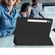 Husa pentru Samsung Galaxy Tab S9 / S9 FE / S10 FE  usoara si subtire cu functie wake-up/sleep si compartiment pentru stylus, tip stand - albastru
