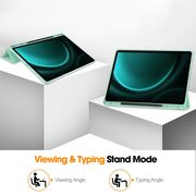 Husa pentru Samsung Galaxy Tab S9 Plus / S9 FE Plus, Tab S10 Plus usoara si subtire cu functie wake-up/sleep si compartiment pentru stylus, tip stand - albastru